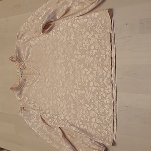 LIKE NEW Chenault Satin Look Broquet Cream Victorian Inspo Blouse